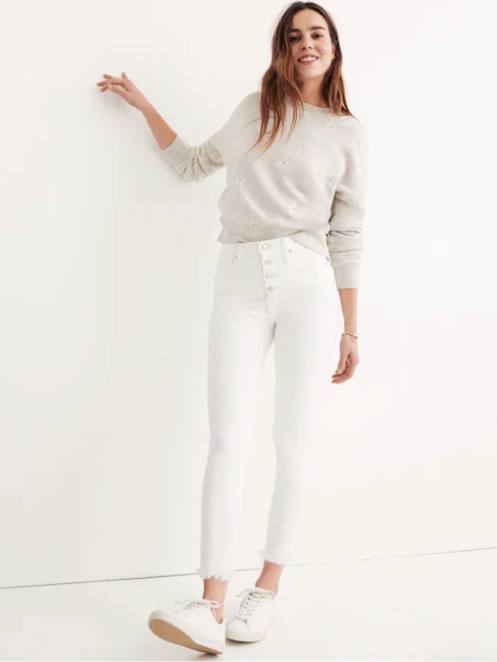 Madewell White High-Rise Button-Fly Jeans